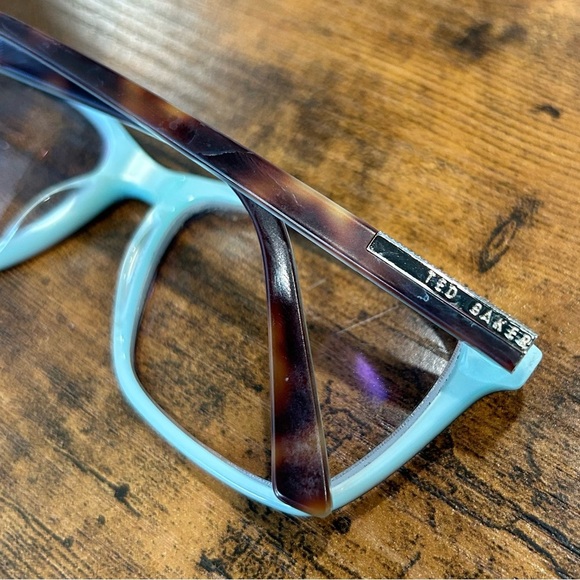 Ted Baker Eyeglasses Frames Only B742 TOR 55-16-140 Plastic Tortoise Blue - Picture 3 of 7